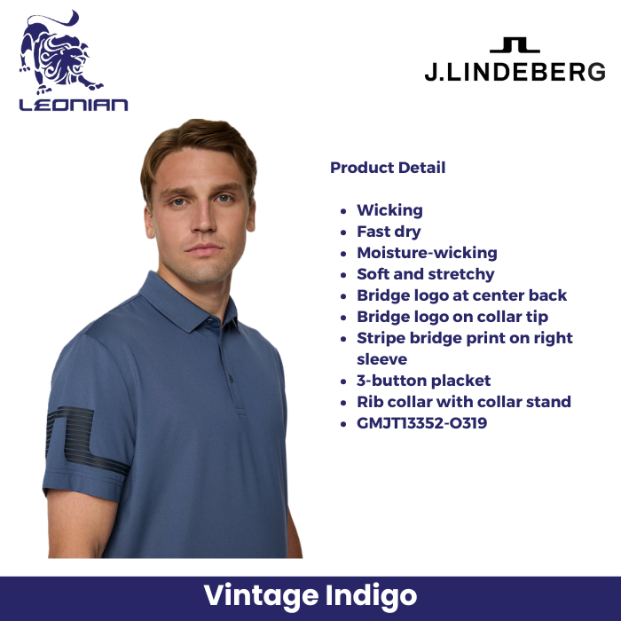 J.Lindeberg Heath Strike Polo Men's Golf Shirt