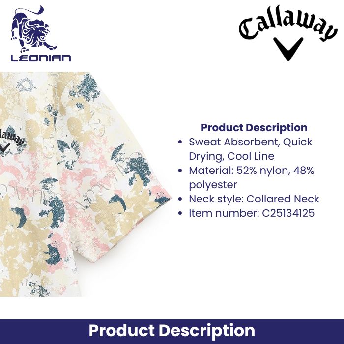 Callaway C25134125 Men's Short Sleeve Polo Shirt