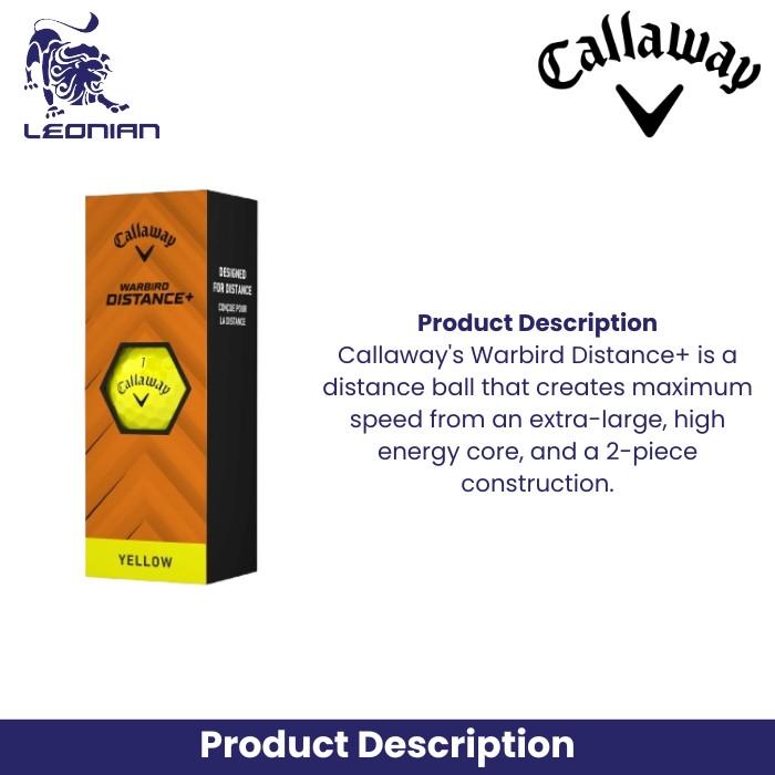 Bola Golf Callaway Warbird Distance+ Kuning 2025