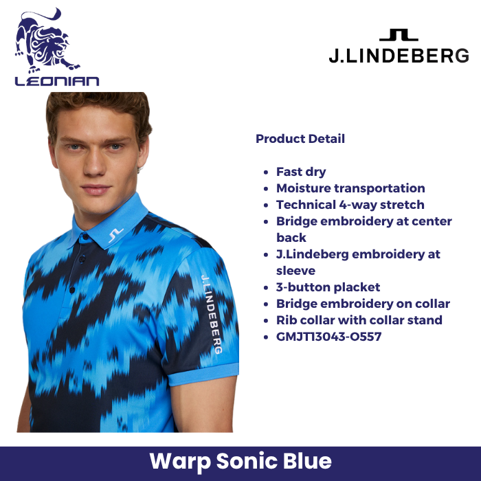 J.Lindeberg Tour Tech Print Polo Men's Golf Shirt
