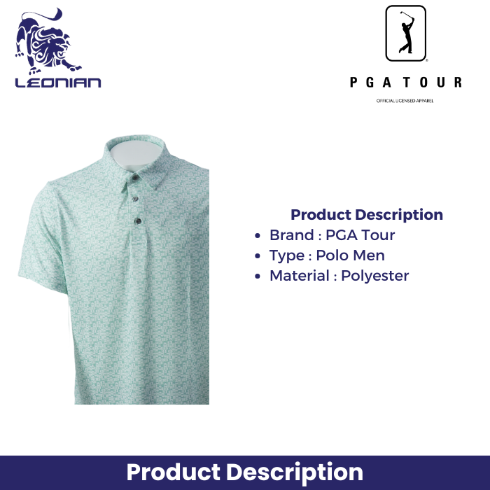 PGA Tour Shirt Golf Ball Geo Printed Polo