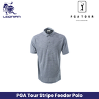 Kaos Tur PGA Polo Pengumpan Garis Heather 