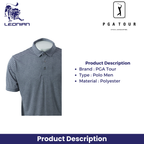 Kaos Tur PGA Polo Pengumpan Garis Heather 