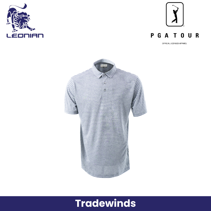 Kaos Tur PGA Polo Pengumpan Garis Heather 