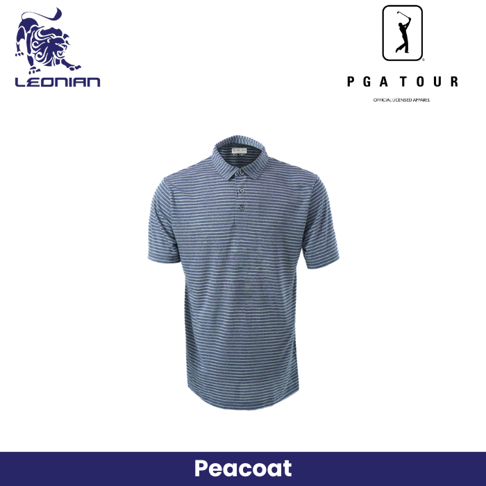 Kaos Tur PGA Polo Pengumpan Garis Heather 
