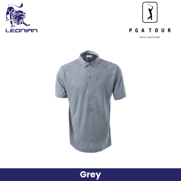 Kaos Tur PGA Polo Pengumpan Garis Heather 