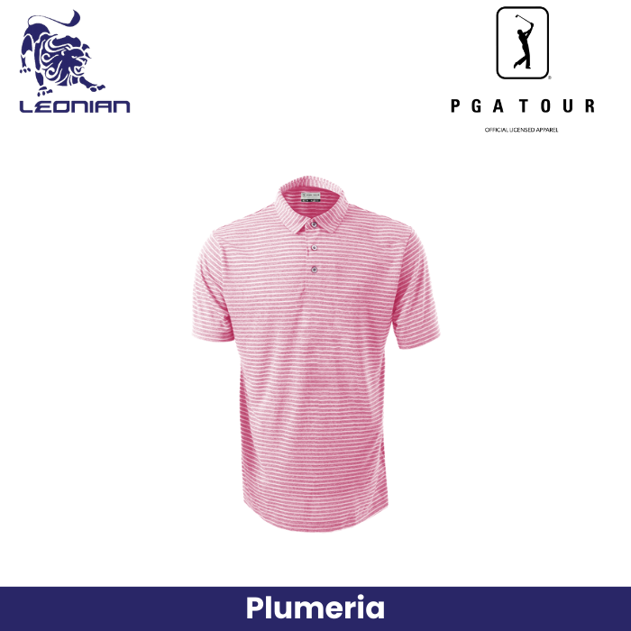 Kaos Tur PGA Polo Pengumpan Garis Heather 