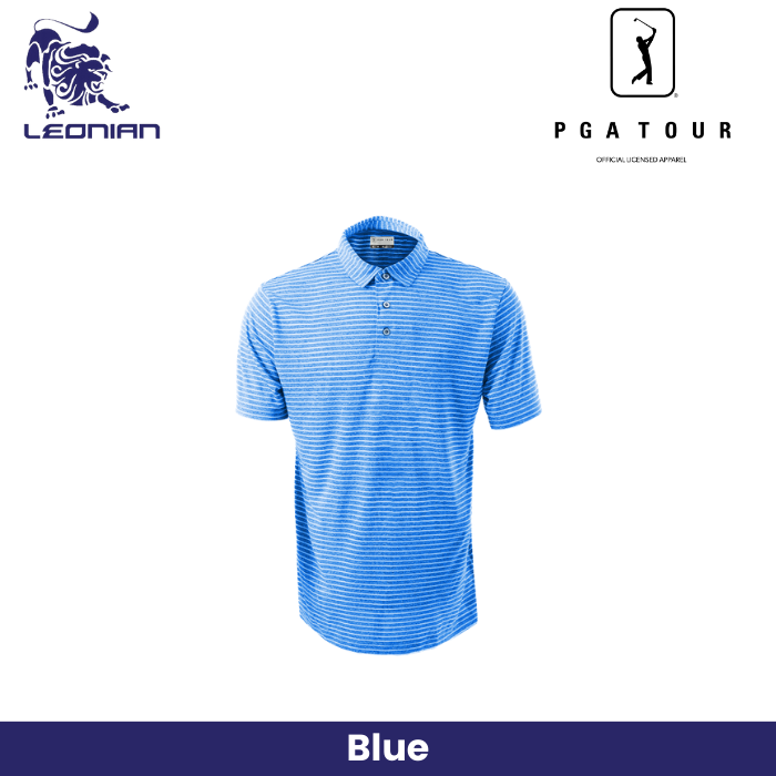 Kaos Tur PGA Polo Pengumpan Garis Heather 