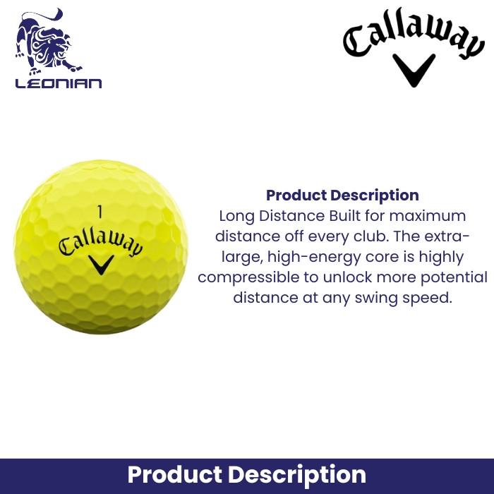 Bola Golf Callaway Warbird Distance+ Kuning 2025