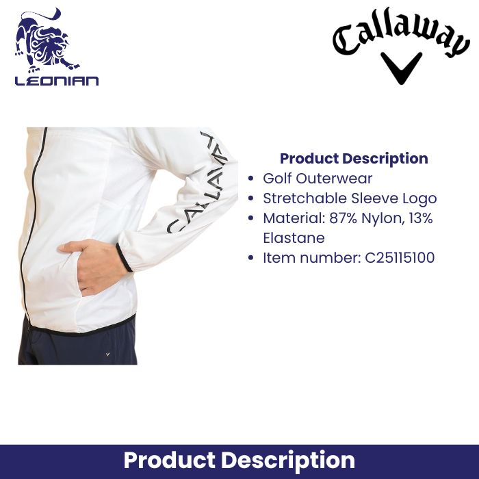Callaway C25115100 Men's Water Repellent Full Zip Blouson Golf Outerwear