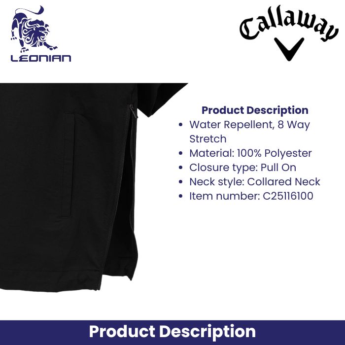 Callaway C25116100 Men's Water Repellent Short Sleeve Blouson Golf Outerwear