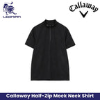 Callaway Jacquard Half-Zip Mock Neck Golf Polo Shirt