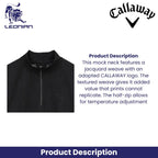 Callaway Jacquard Half-Zip Mock Neck Golf Polo Shirt