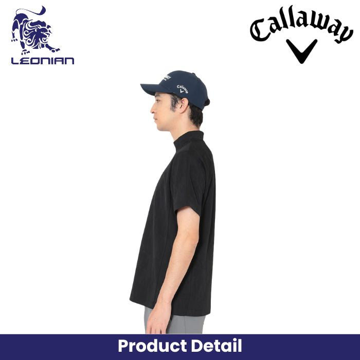 Callaway Jacquard Half-Zip Mock Neck Golf Polo Shirt
