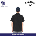 Callaway Jacquard Half-Zip Mock Neck Golf Polo Shirt