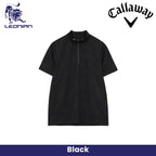 Callaway Jacquard Half-Zip Mock Neck Golf Polo Shirt