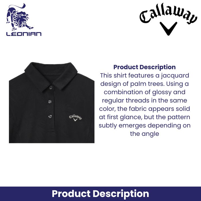 Callaway Palm Tree Jacquard Relaxed Women's Shirt