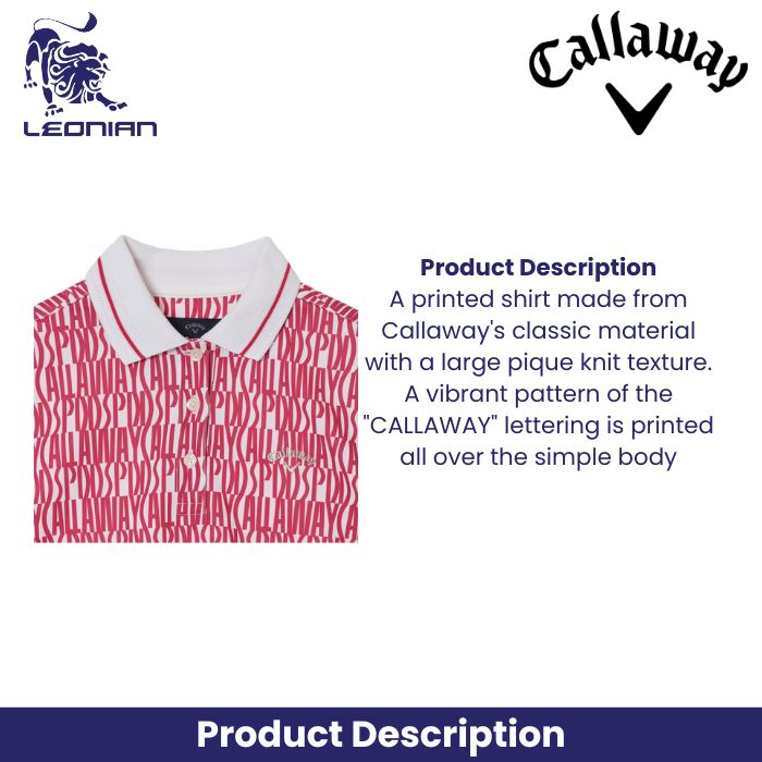 Callaway Lettered Print Pique Women's Shirt