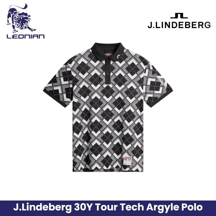 J.Lindeberg 30Y Tour Tech Argyle Polo