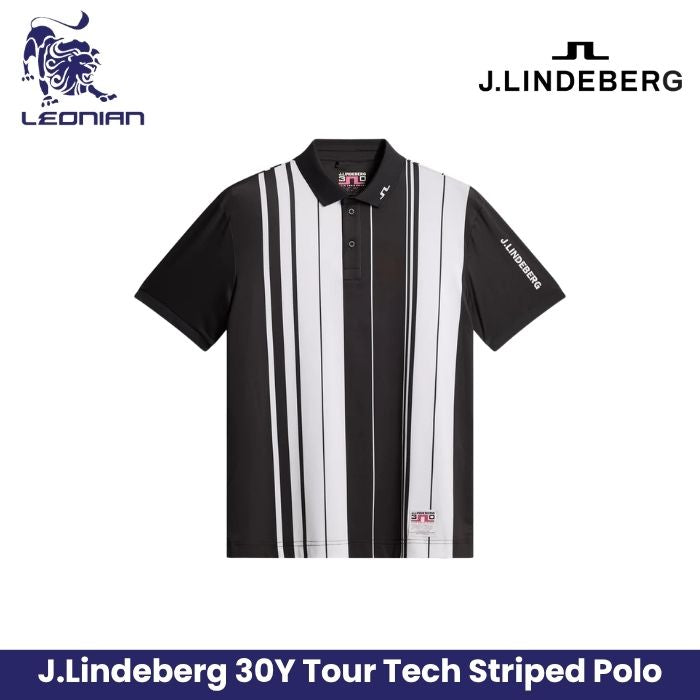 J.Lindeberg 30Y Tour Tech Striped Polo