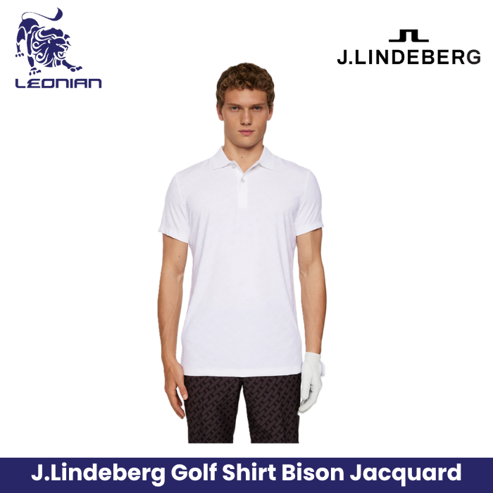 J.Lindeberg Bison Jacquard Polo Men's Golf Shirt