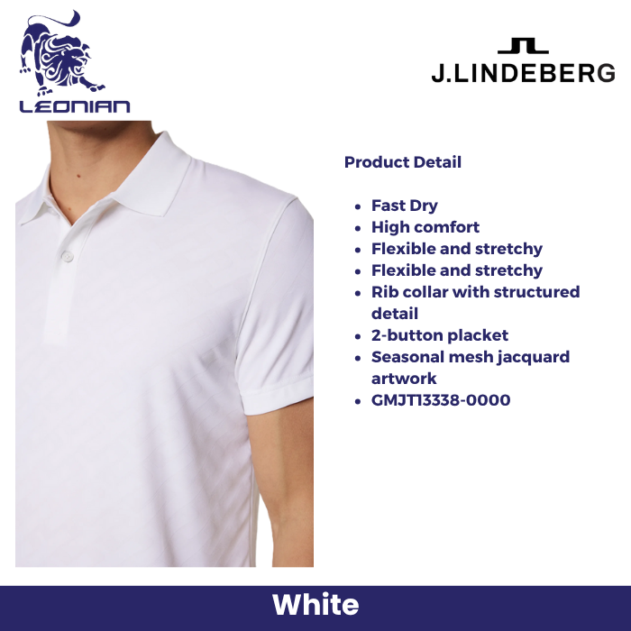 J.Lindeberg Bison Jacquard Polo Men's Golf Shirt