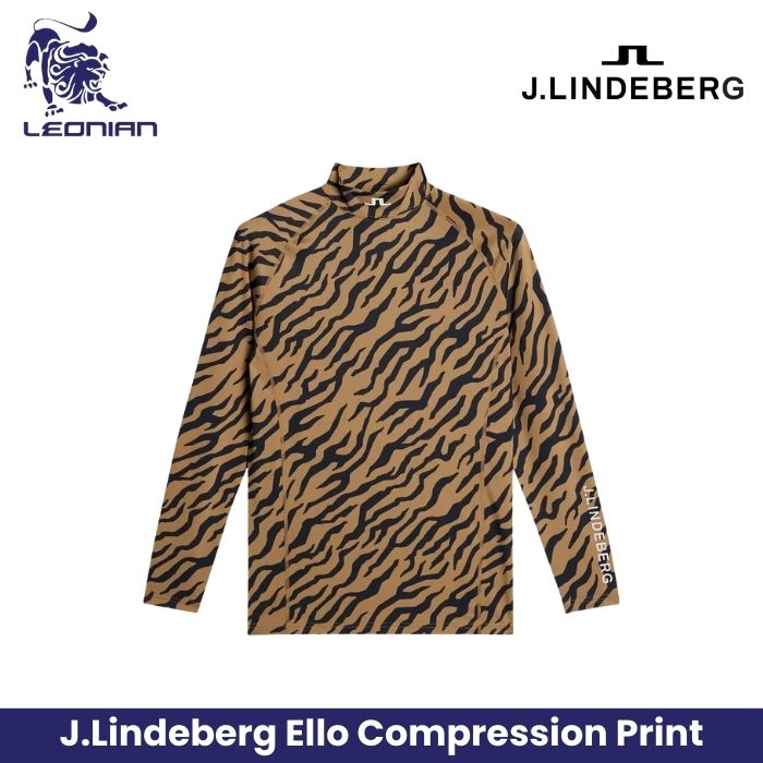 J.Lindeberg Ello Compression Print Men's Golf Shirt