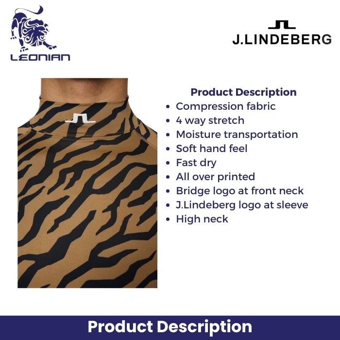 J.Lindeberg Ello Compression Print Men's Golf Shirt