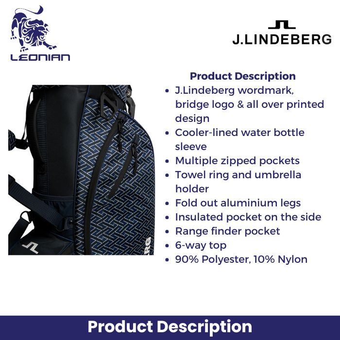 J.Lindeberg Golf Flare Printed Stand Bag
