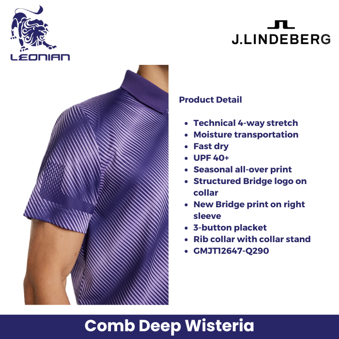J.Lindeberg Heath Print Polo Men's Golf Shirt