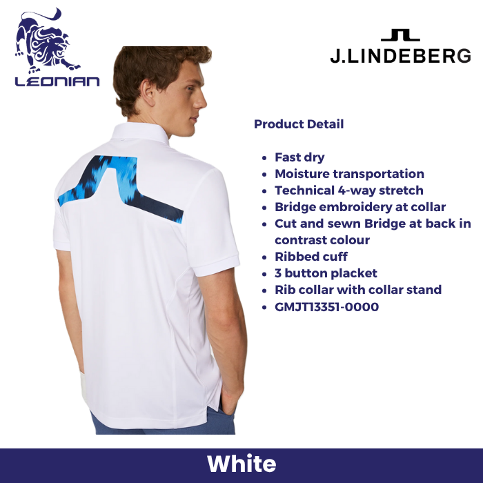 J.Lindeberg KV Print Polo Men's Golf Shirt