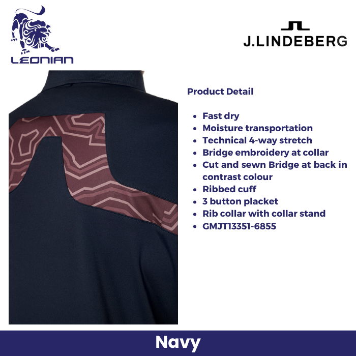 J.Lindeberg KV Print Polo Men's Golf Shirt