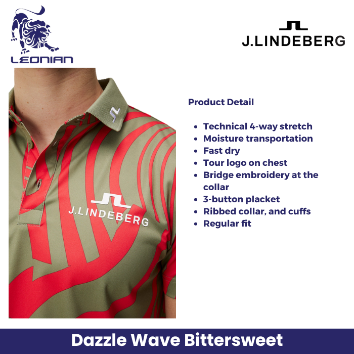 J.Lindeberg KV Tour Print Golf Polo