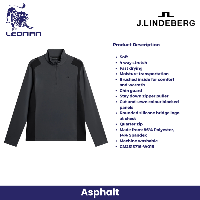 J.Lindeberg Lukas Quarter Zip Mid Layer Men's Golf Jacket