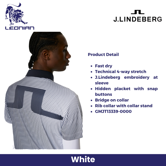 J.Lindeberg Marvin Stripe Polo Men's Golf Shirt