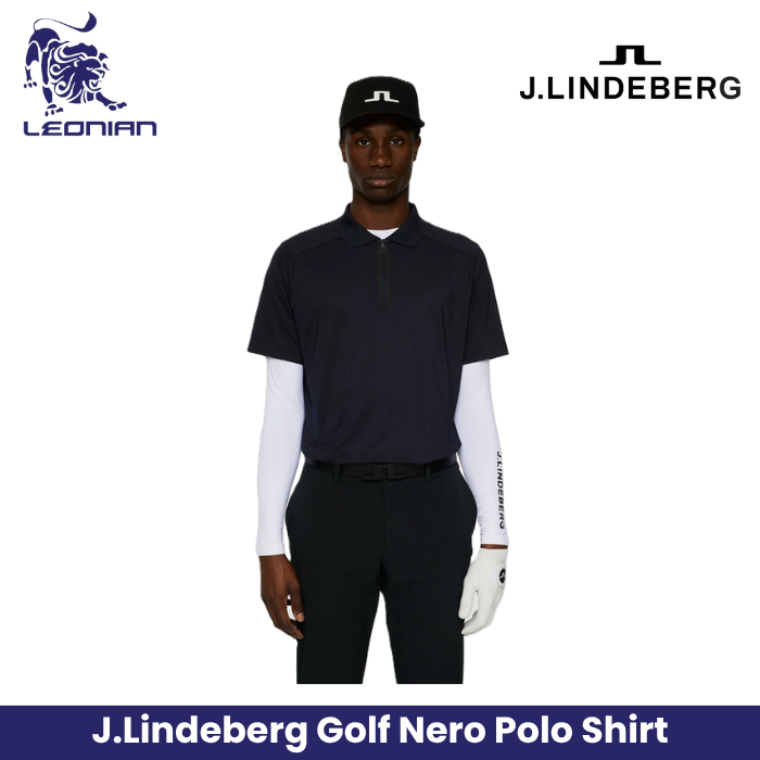 J.Lindeberg Nero Polo Men's Golf Shirt