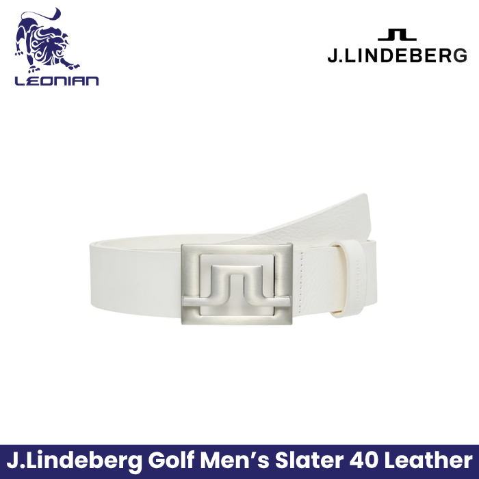 J.Lindeberg Slater 40 White Leather Belt