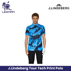 J.Lindeberg Tour Tech Print Polo Men's Golf Shirt