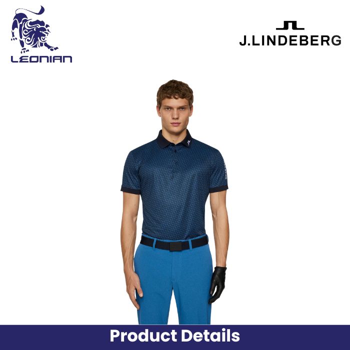 J.Lindeberg Tour Tech Print Polo Men's Golf Shirt