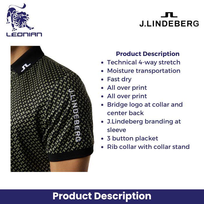 J.Lindeberg Tour Tech Print Polo