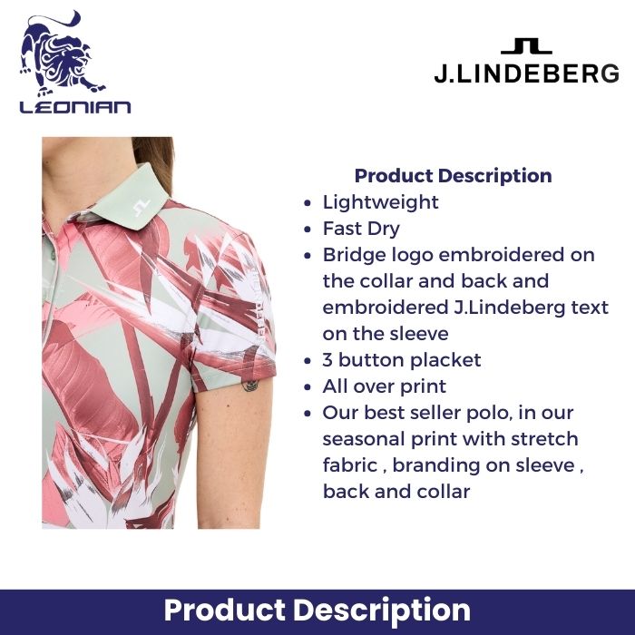 J.Lindeberg Tour Tech Print Polo Women's