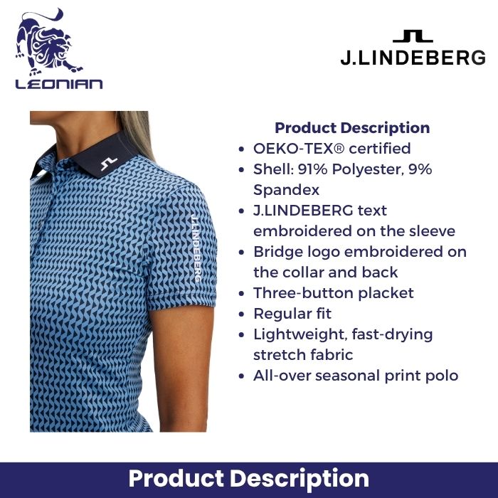 J.Lindeberg Tour Tech Print Polo Women's