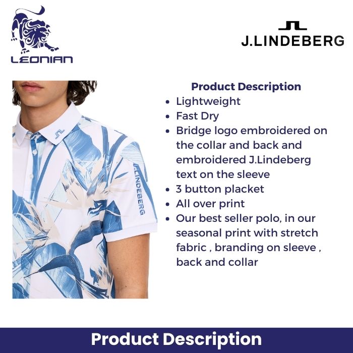 J.Lindeberg Tour Tech Print Polo