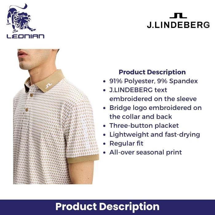 J.Lindeberg Tour Tech Print Polo