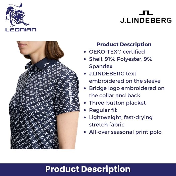 J.Lindeberg Tour Tech Print Polo Women's