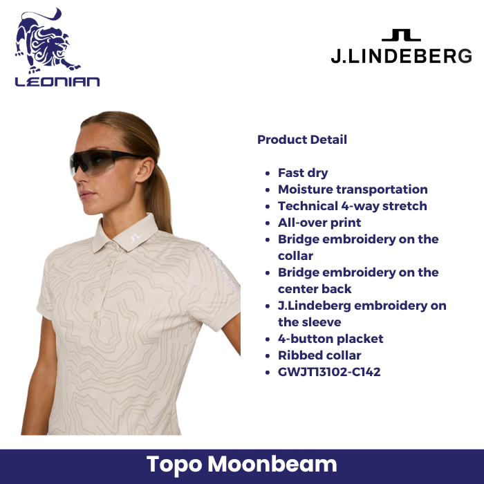 J.Lindeberg Tour Tech Print Polo Women's Golf Shirt