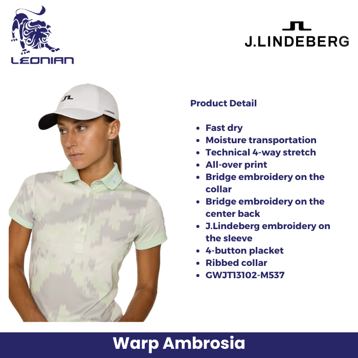J.Lindeberg Tour Tech Print Polo Women's Golf Shirt