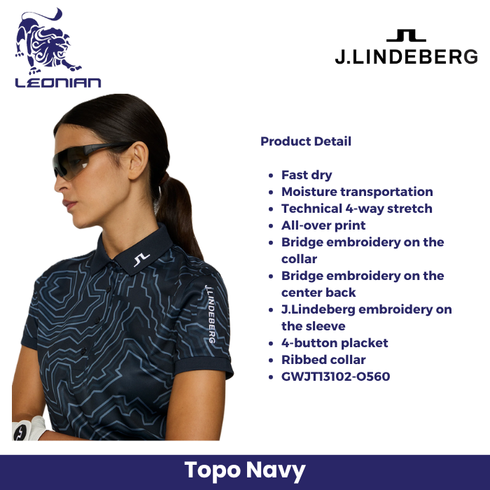 J.Lindeberg Tour Tech Print Polo Women's Golf Shirt