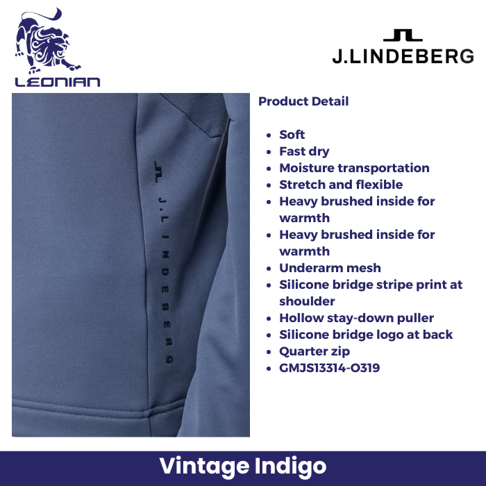 J.Lindeberg Vinnie Quarter Zip Mid Layer Men's Golf Jacket