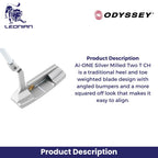 Odyssey Ai-ONE Silver Milled Two T CH Putter Golf